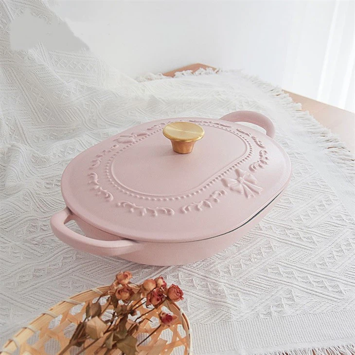 Pink Cast Iron Fry Pan