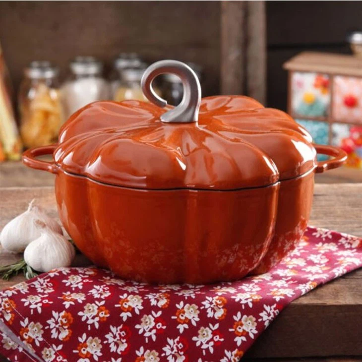 Pumpkin Shape Enamel Pot
